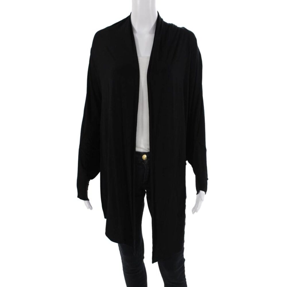 Maria + Cornejo Womens Long Sleeves Wrap Blouse Black Size Extra Small
